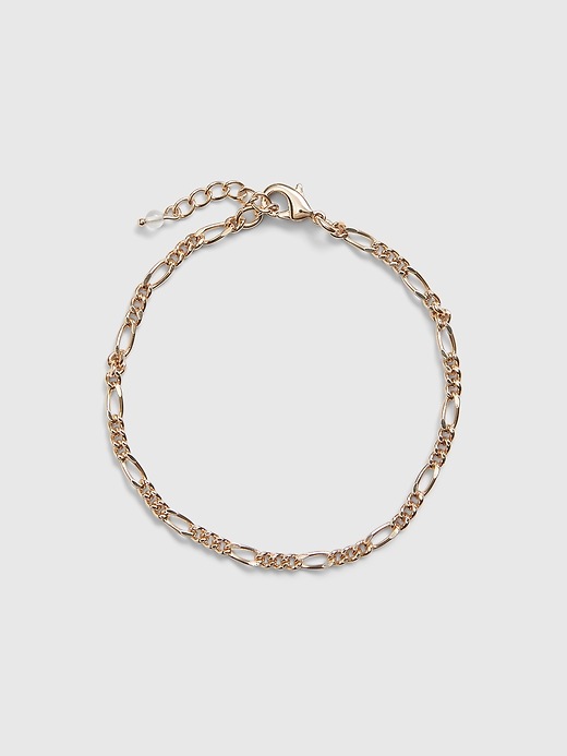 1 of 8 showing, with the color gold of product Figaro Chain Bracelet