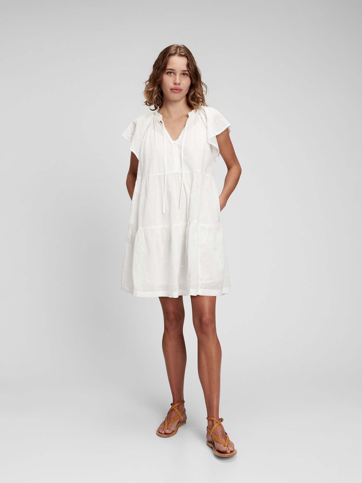 Flutter Sleeve Mini Dress | Gap