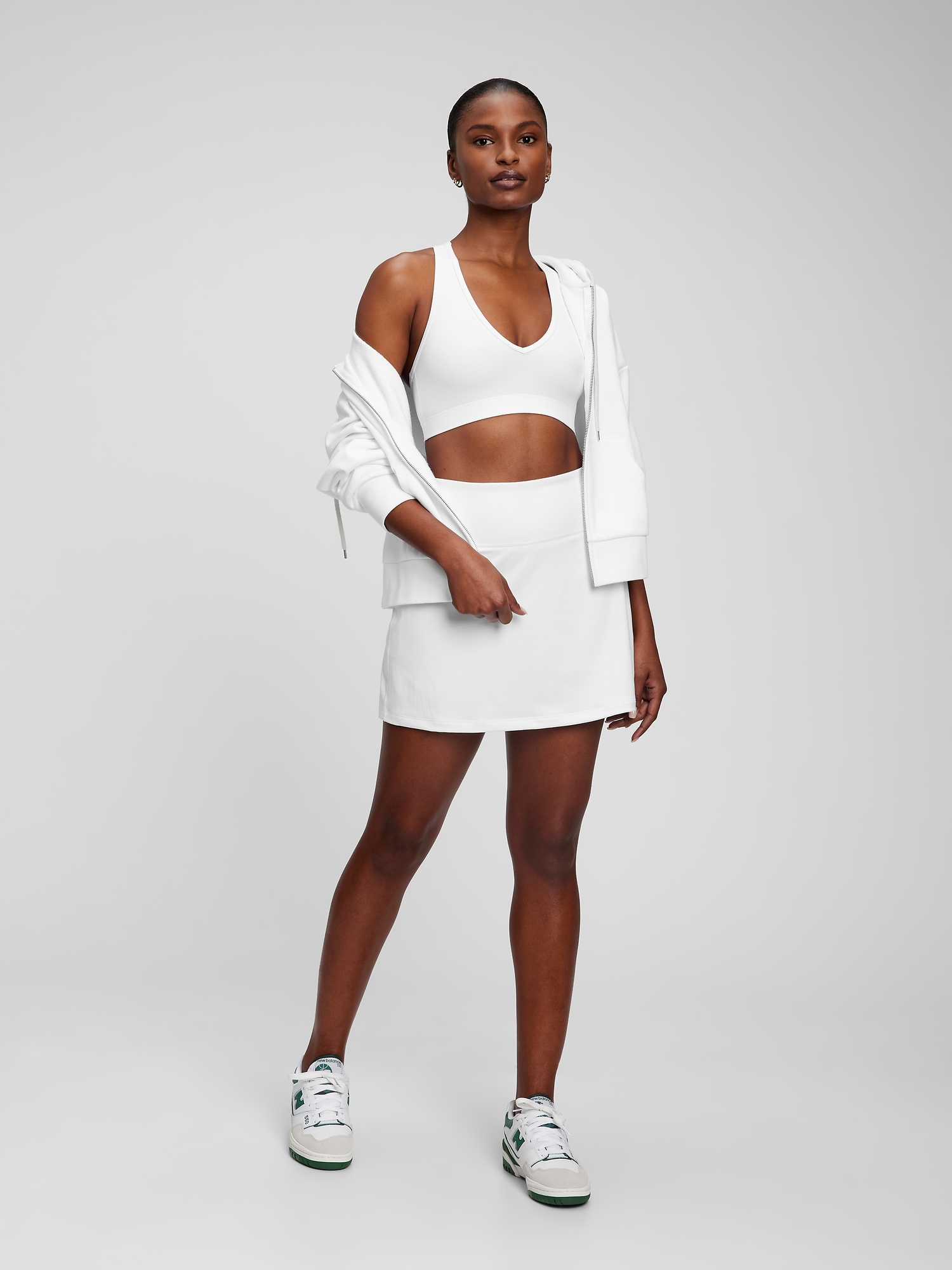 High waisted white skirt gap top