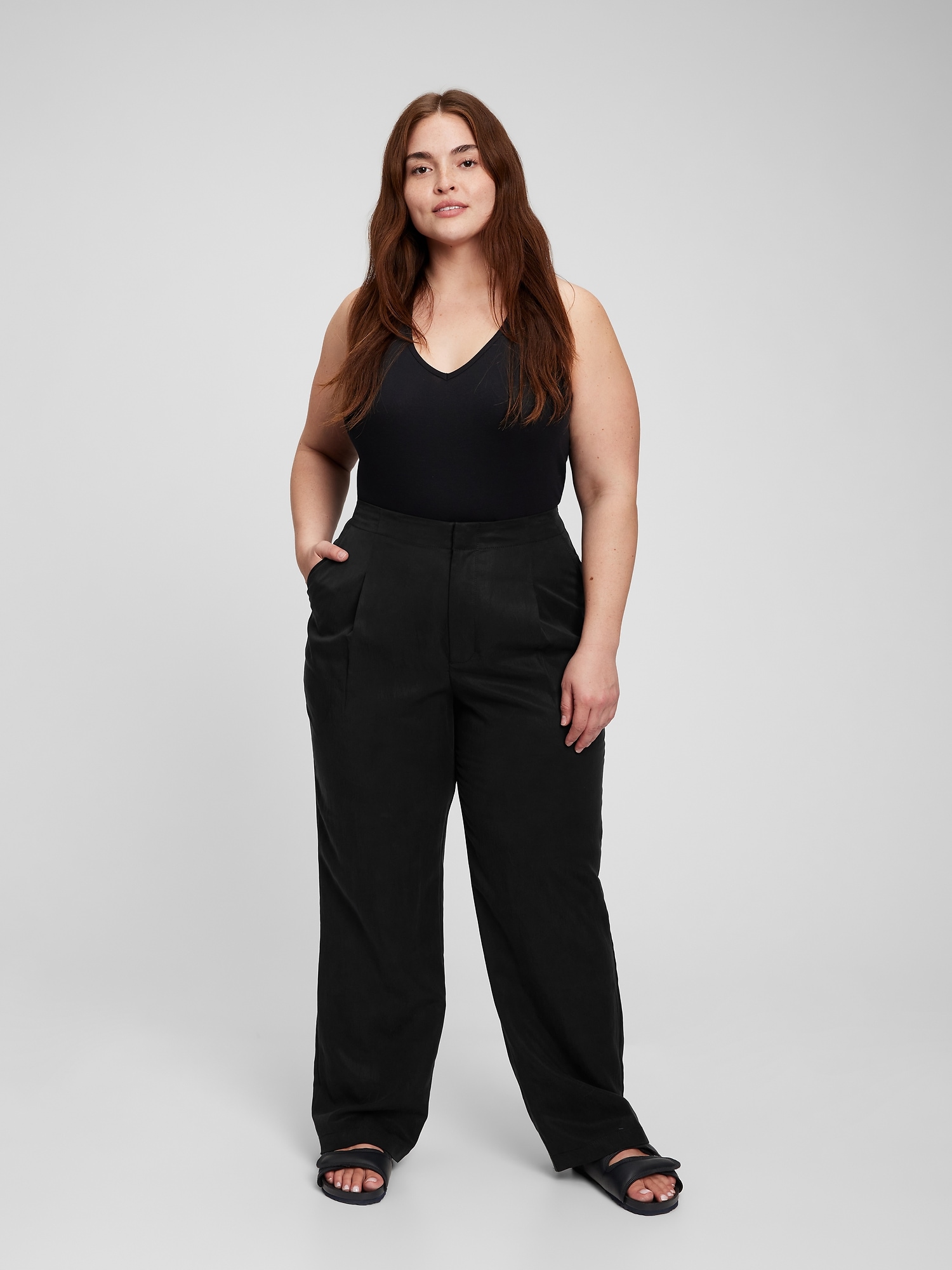 TENCEL™ Lyocell Pleated Wide Leg Pants 