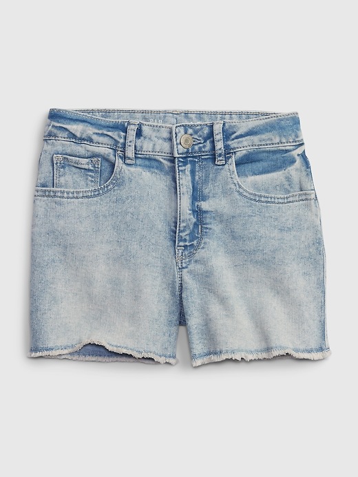View large product image 1 of 1. Kids High Rise Denim Shortie Shorts with Washwell