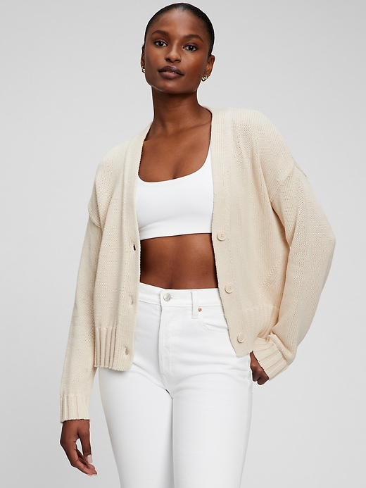 Image number 1 showing, Button-Front Cardigan