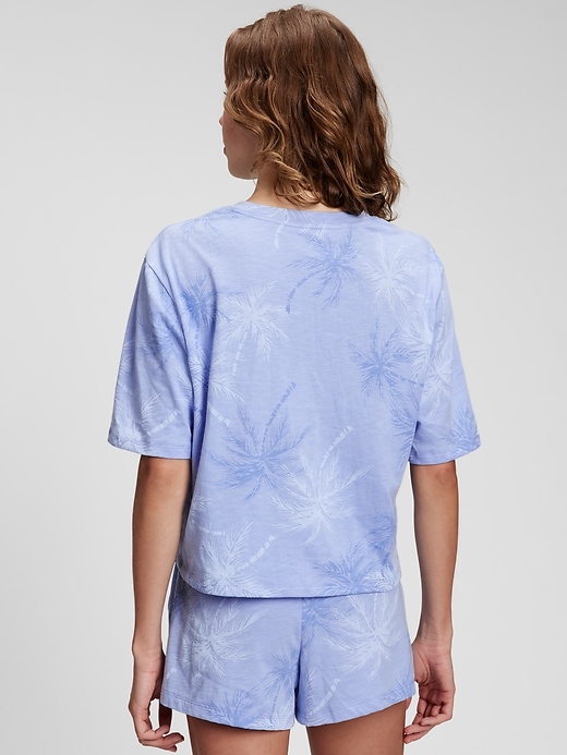 2 of 8 showing, with the color BLUE PALM of product Cotton Slub Jersey Sleep T-Shirt