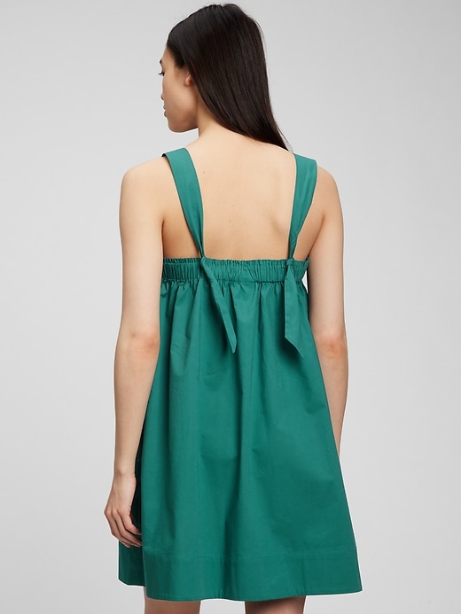 2 of 8 showing, with the color jade stone green of product Tie-Back Babydoll Dress