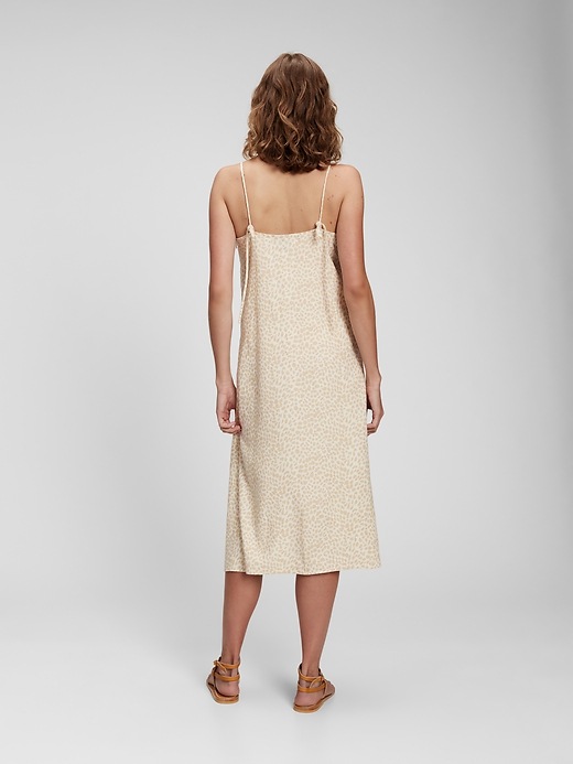 MILA LINEN LIKE CAMISOLE DRESS ベージュ　 S White Linen Dress - Women Slip Dress Midi - Linen Sleep