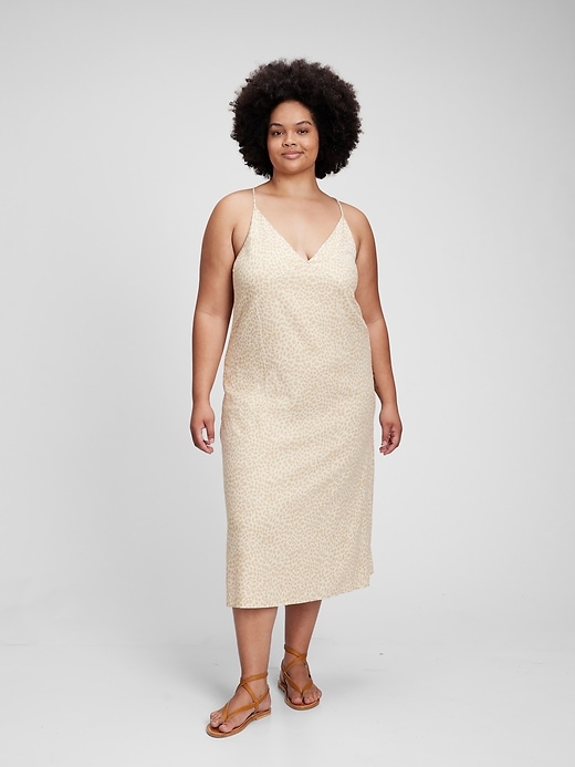 Image number 4 showing, Linen Blend Cami Midi Dress