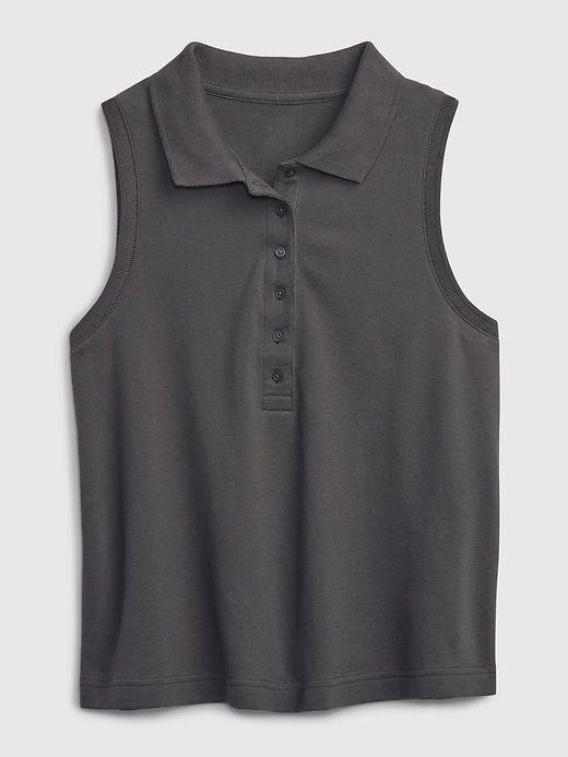 Image number 6 showing, Sleeveless Cropped Pique Polo