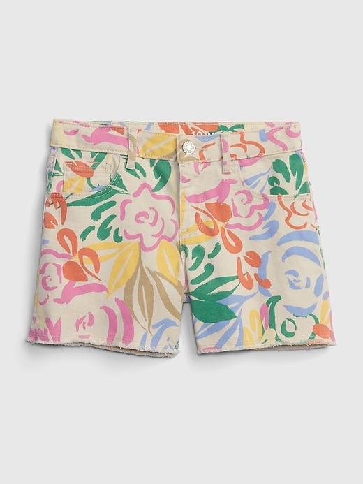 Image number 1 showing, Kids Midi Printed Denim Shorts with Washwell