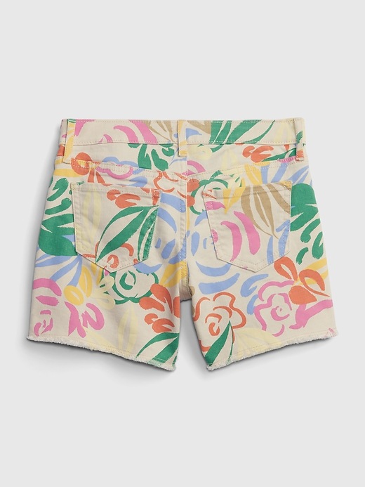 Image number 2 showing, Kids Midi Printed Denim Shorts with Washwell
