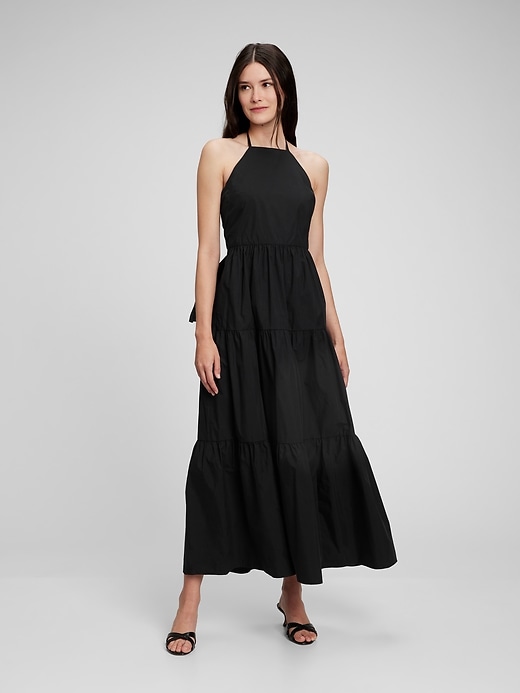 View large product image 1 of 1. Tie-Back Halter Maxi Dress