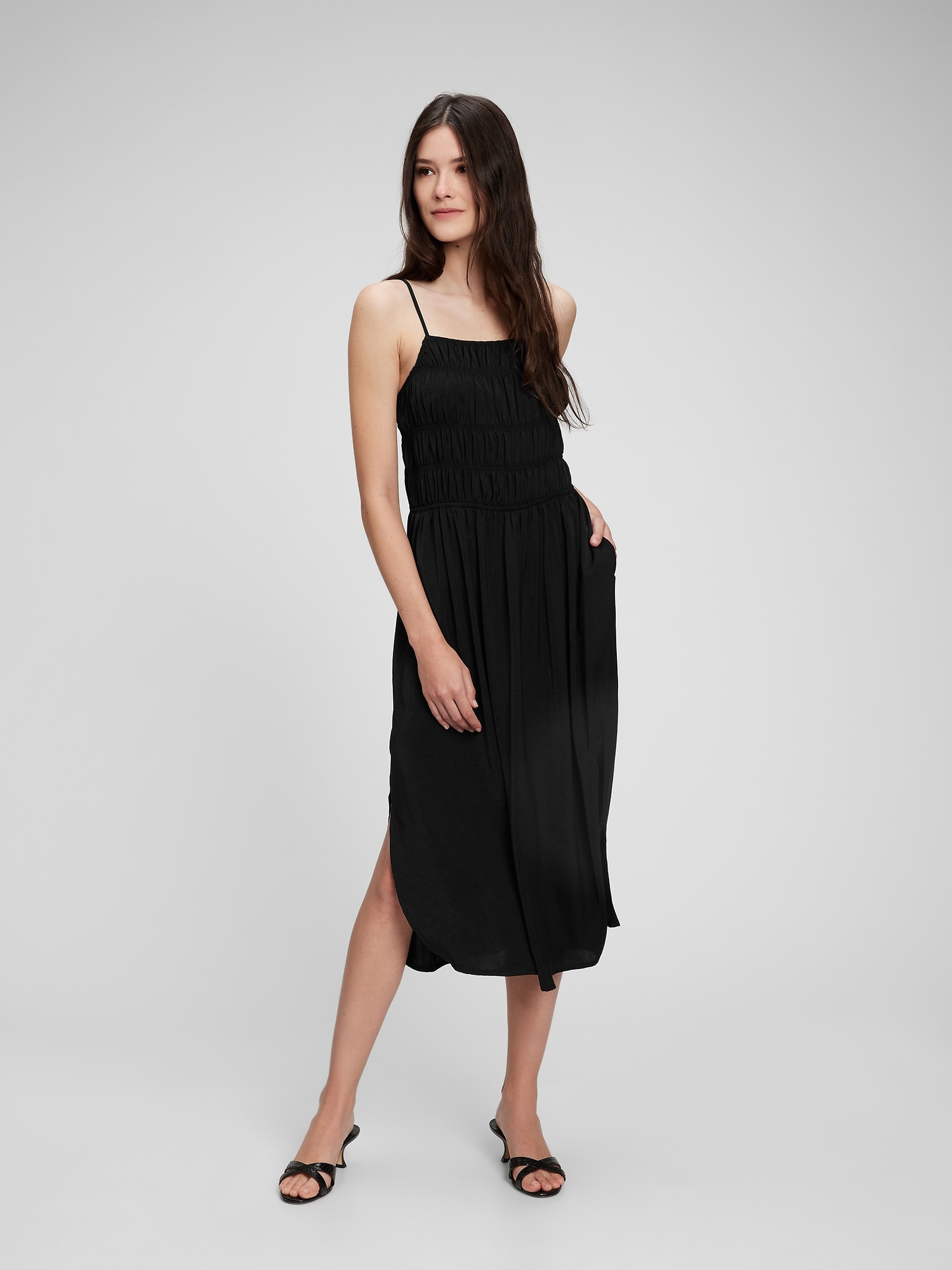 Smocked Halter Midi Dress Gap