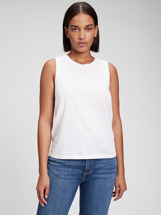 Image number 1 showing, Organic Cotton Vintage Tulip Back Shell Tank Top