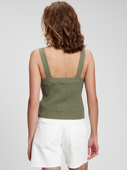 2 of 8 showing, with the color vintage flight green of product Chunky Rib Sweater Tank Top