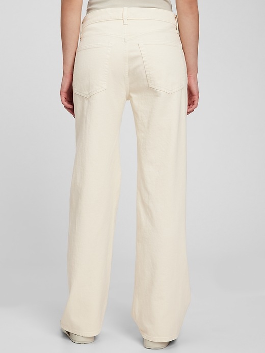 2 of 8 showing, with the color birch of product Low Rise Stride Wide-Leg Jeans