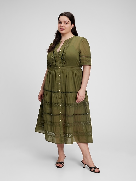 Lace Button-Front Midi Dress | Gap Lace Button-Front Midi Dress | Gap