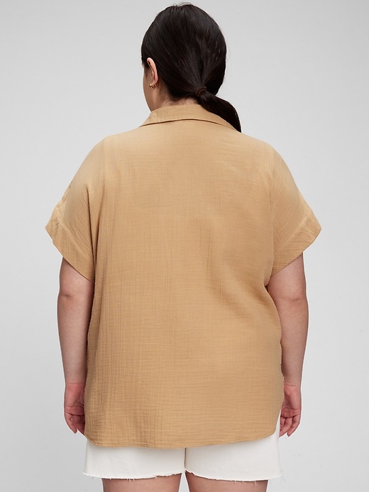 Image number 5 showing, Crinkle Gauze Button-Front Shirt