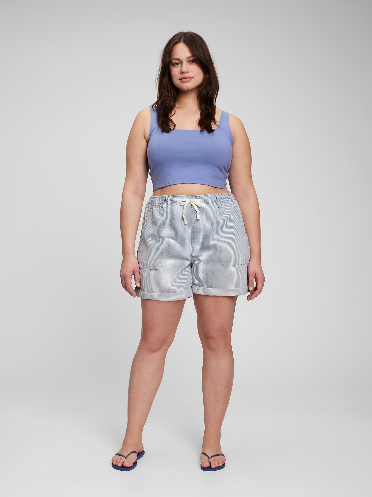 Denim PullOn Shorts with Washwell Gap