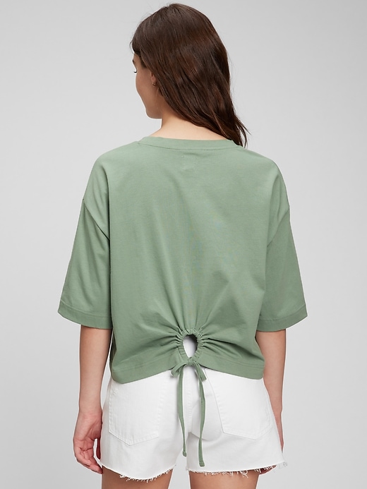 Image number 6 showing, Boxy Cropped Tie-Back T-Shirt