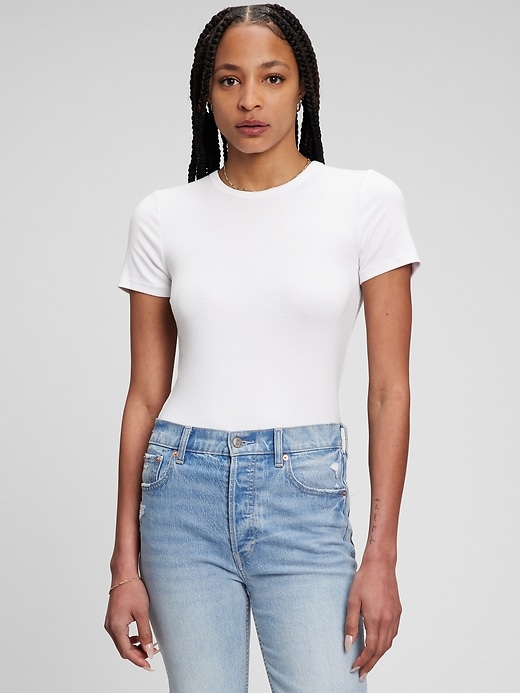 2 of 8 showing, with the color white, black, & navy blue of product Modern Crewneck T-Shirt (3-Pack)