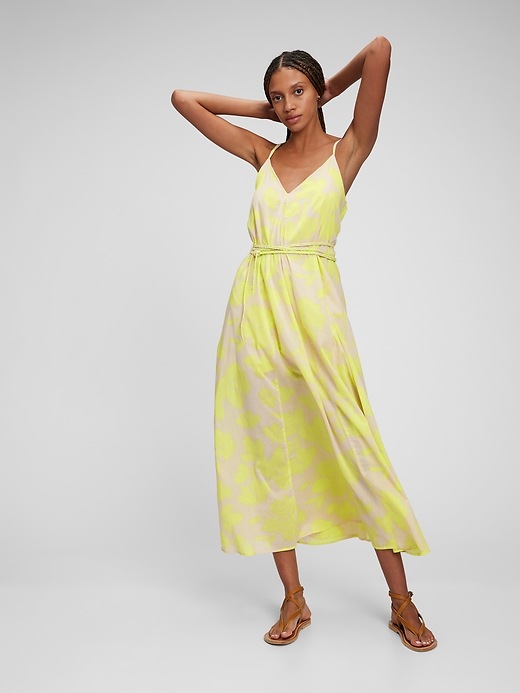 Image number 3 showing, Tie-Waist Cami Maxi Dress