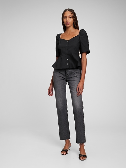Image number 7 showing, Sweetheart Button-Front Peplum Top