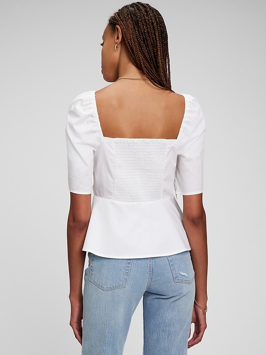 Image number 2 showing, Sweetheart Button-Front Peplum Top