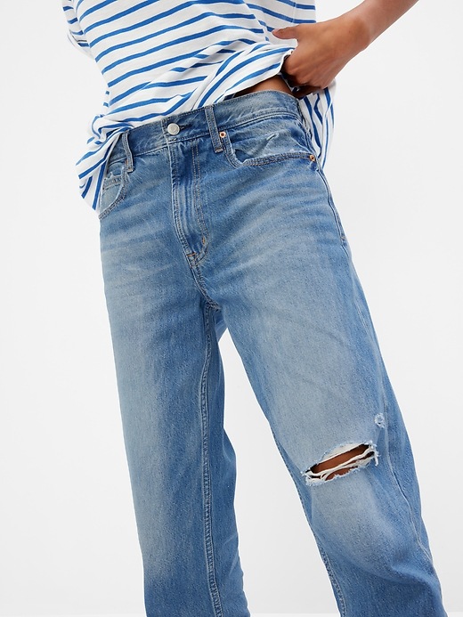 High Rise Pleated Barrel Jeans with Washwell Gap