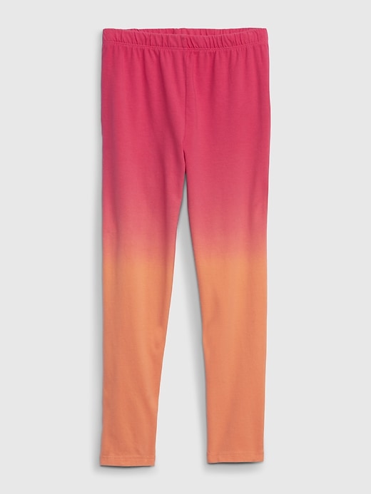 1 of 8 showing, with the color pink dip dye of product Kids Capri Leggings