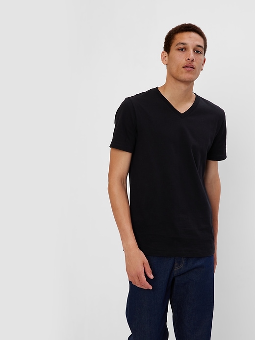Image number 3 showing, Organic Cotton Standard V-Neck T-Shirt (3-Pack)