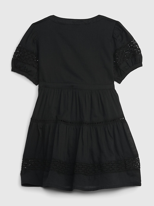 2 of 8 showing, with the color absolute black of product Toddler Eyelet Midi Dress