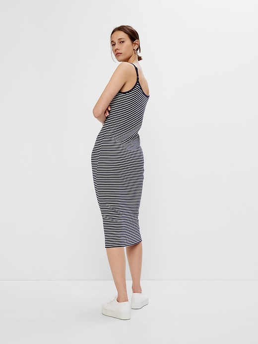 2 of 8 showing, with the color navy blue & white stripe of product Modern Cami Midi Dress