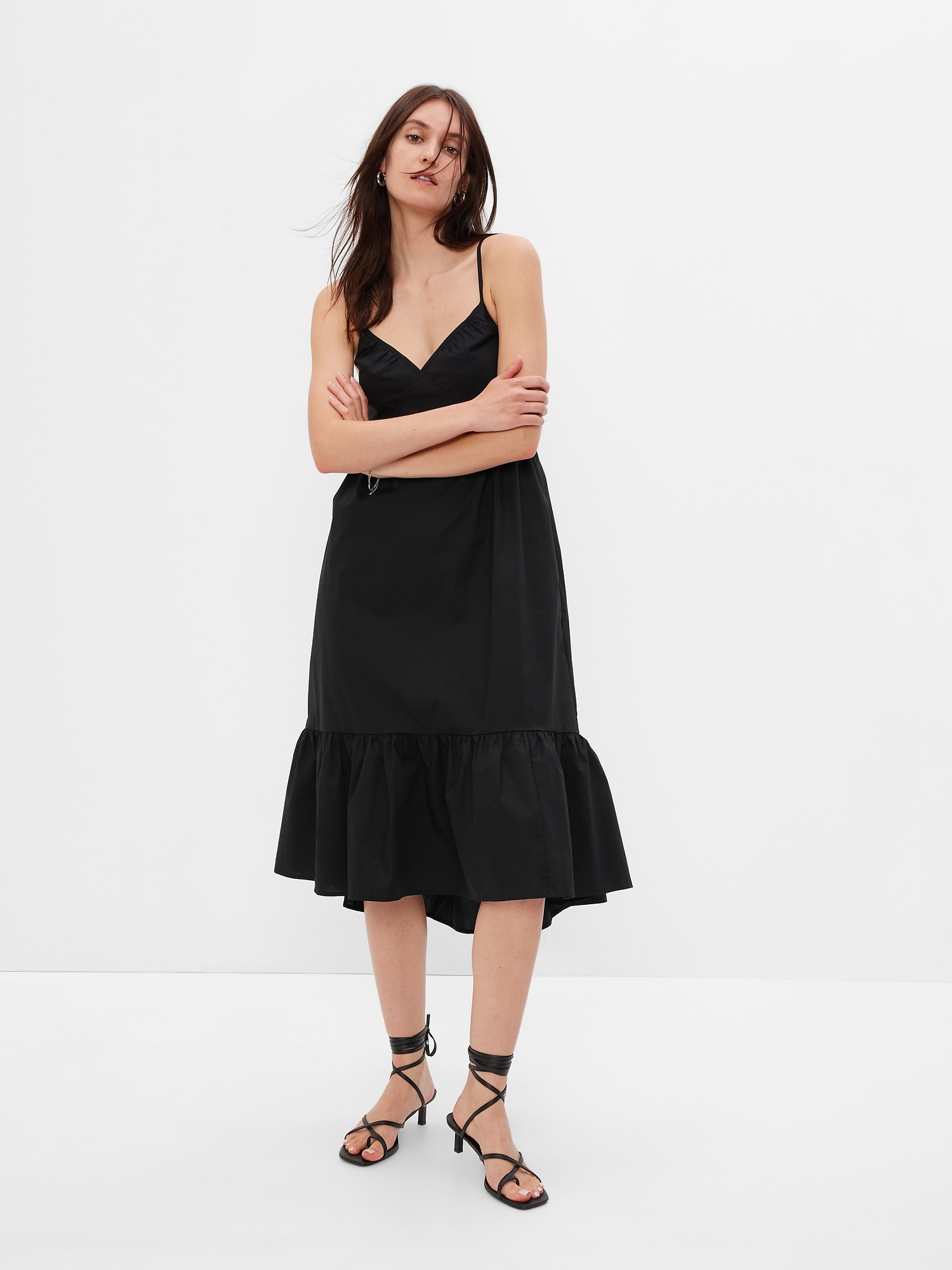 Deep VNeck Cami Midi Dress Gap