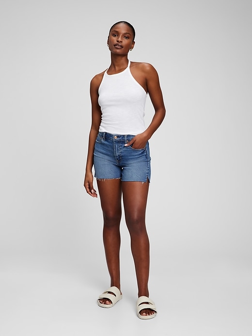 Image number 1 showing, Tie-Back Cropped Halter Tank Top