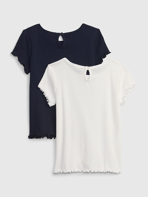 2 of 8 showing, with the color new off white of product Toddler Rib T-Shirt (2-Pack)