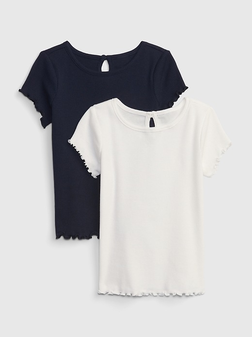 1 of 8 showing, with the color new off white of product Toddler Rib T-Shirt (2-Pack)
