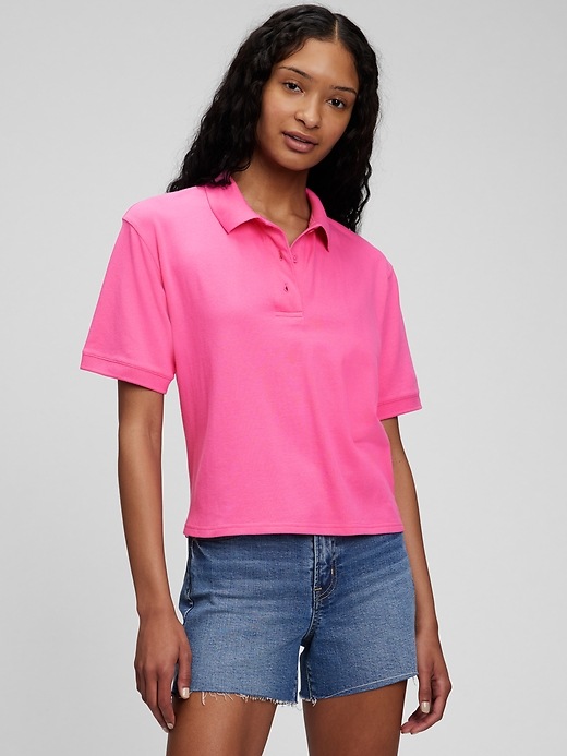 Image number 6 showing, Cropped Pique Polo