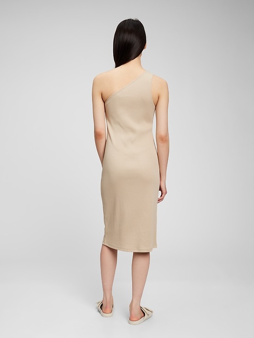 Image number 2 showing, Rib One Shoulder Midi Dress