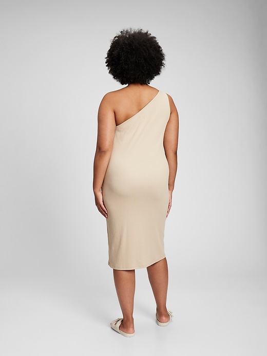 Image number 5 showing, Rib One Shoulder Midi Dress