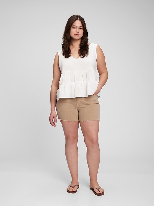 Image number 8 showing, Crinkle Gauze Tiered Tank Top