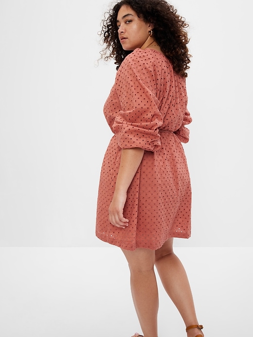 long sleeve satin dress mini Embellished Long-Sleeve Draped Mini Dress in Blush Pink - 8
