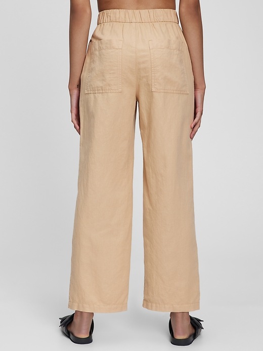 Linen-Cotton Wide Leg Pull-On Pants | Gap