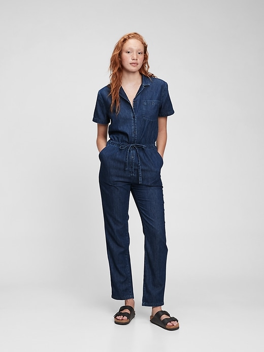 View large product image 1 of 8. Denim Jumpsuit