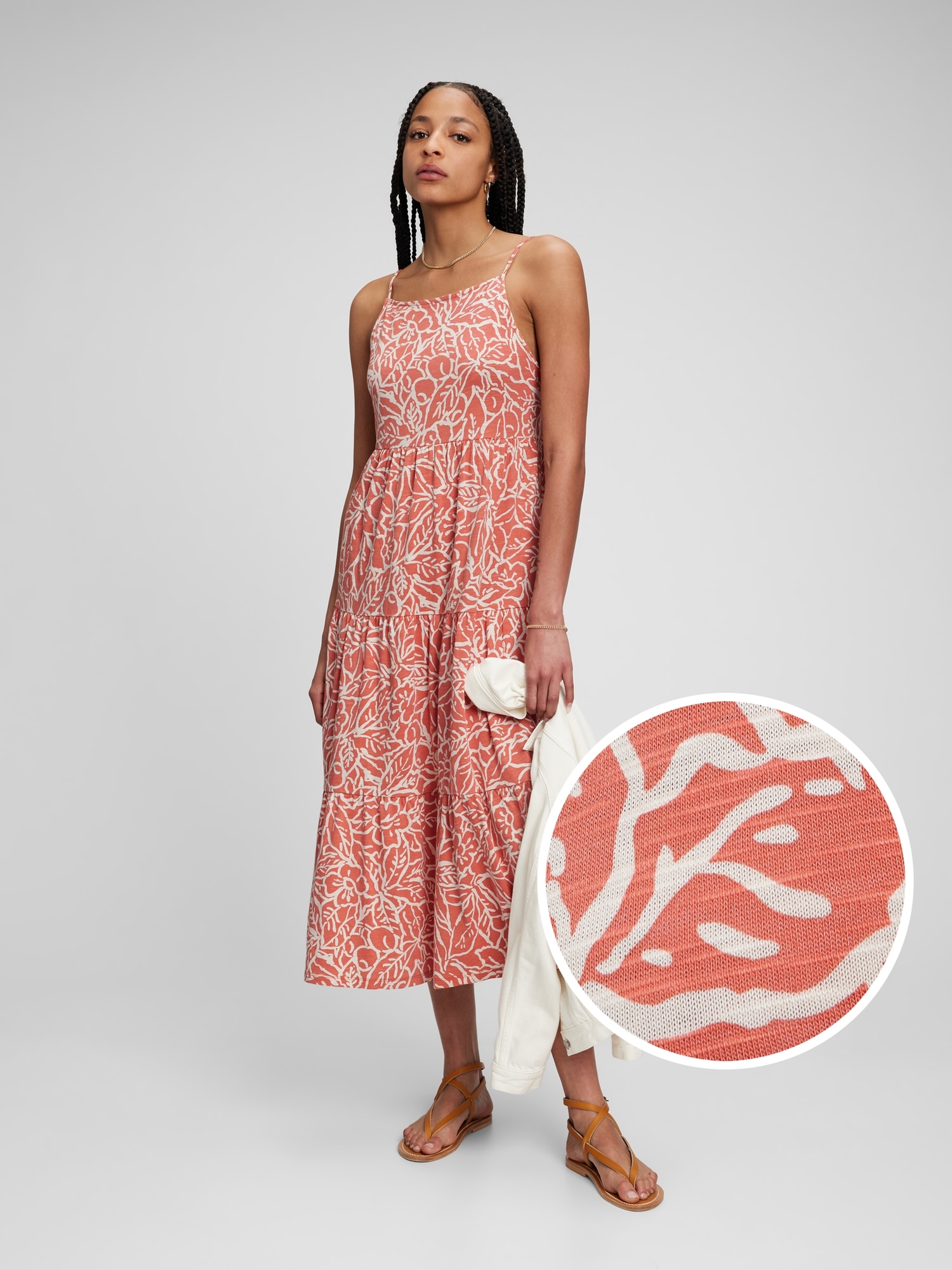 Gap Halter Tiered Maxi Dress In Brown Print | ModeSens