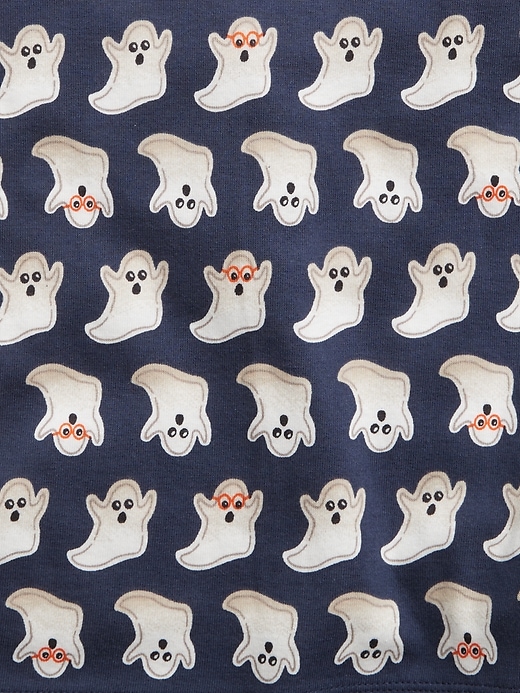 2 of 8 showing, with the color vintage navy of product Kids 100% Organic Cotton Ghost PJ Set