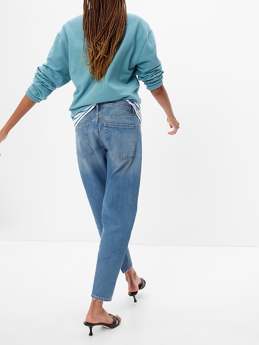 Image number 2 showing, High Rise Pleated Barrel Jeans with Washwell