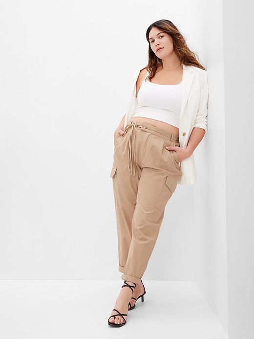 Image number 4 showing, High Rise Pleated Cargo Pants with Washwell