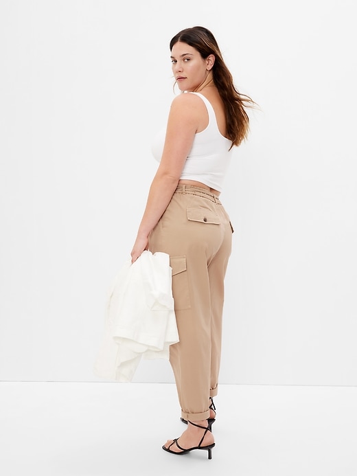 Image number 5 showing, High Rise Pleated Cargo Pants with Washwell