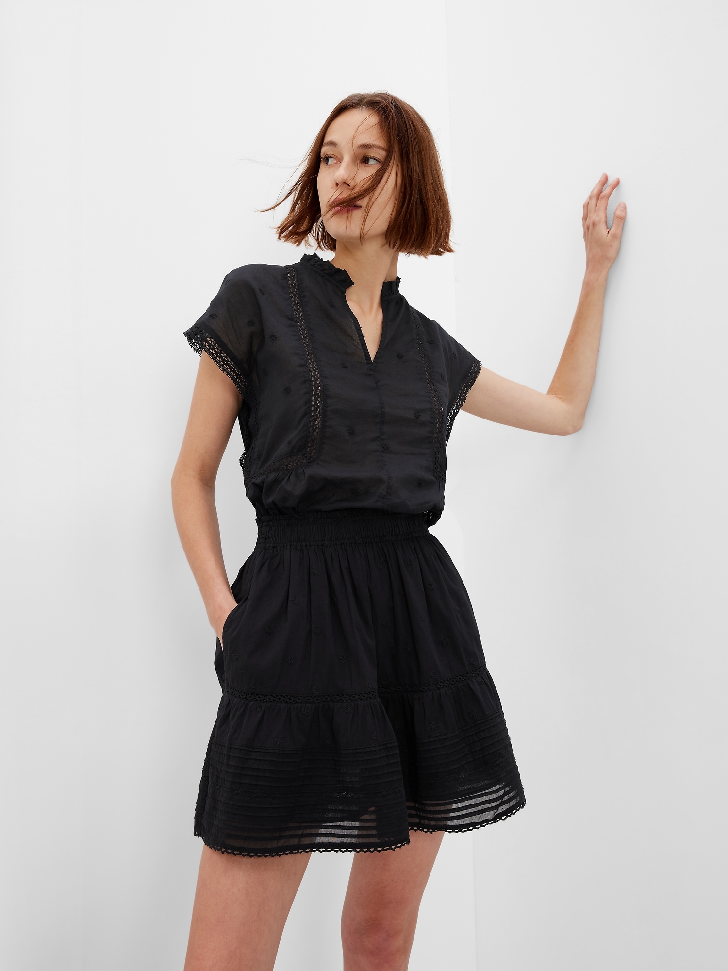 Женские юбки Gap Lace Embroidered Pull-On Skirt — фото 3
