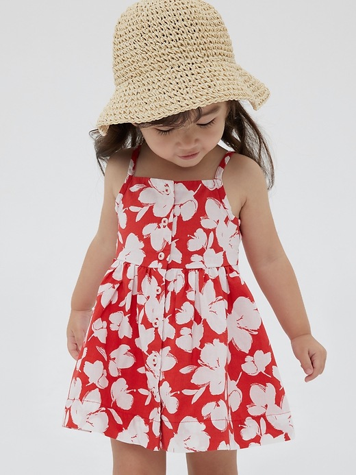 1 of 8 showing, with the color red bird of paradise of product Baby Strappy Floral Dress