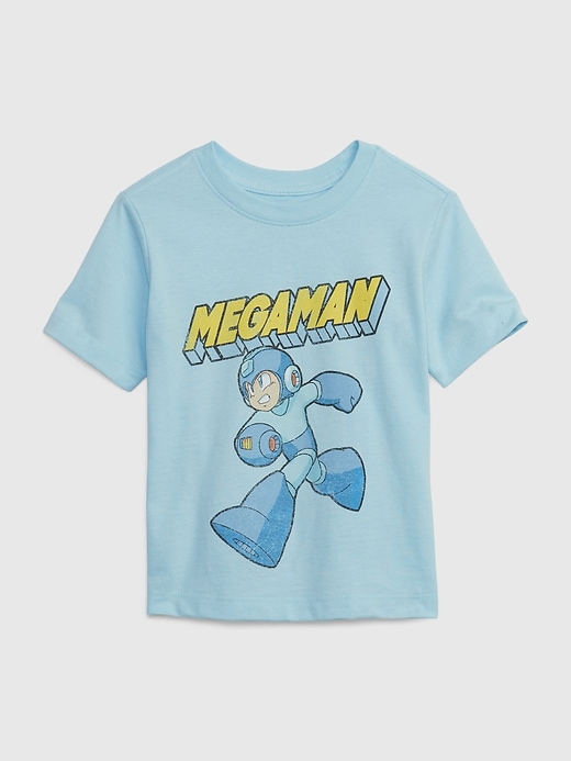 1 of 8 showing, with the color docksider blue of product babyGap &#124 Mega Man Graphic T-Shirt